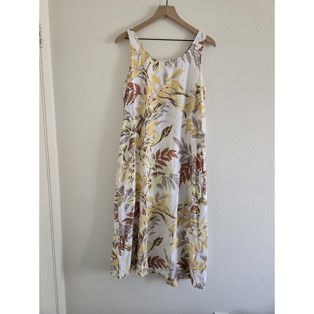 Citron Santa Monica Tropical Shift Dress Size XL Beach Vacation Resort Leaves